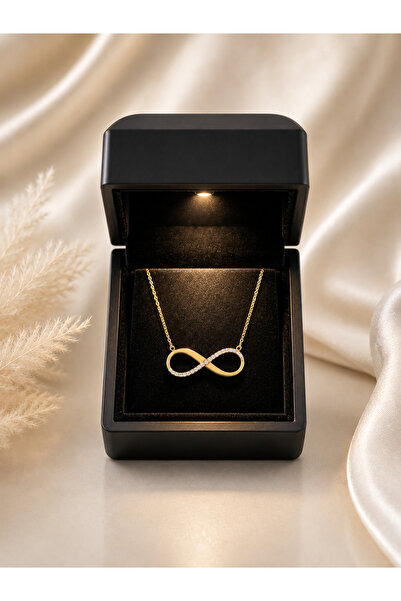 Ahamelia Jewelry 925 Ayar Gümüş Işıklı Kutuda Sonsuzluk Kolye