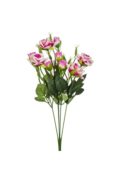 OEM Buchet de trandafiri artificiali, crem și mov, 43cm