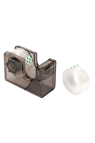 OEM Dispenser de bandă adezivă neagră transparentă cu 2 role de 18mm x 20m