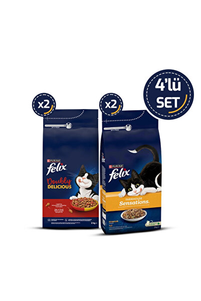 FELIX Karışık Lezzetler Yetişkin Kedi Maması 2 kg 4lü Set