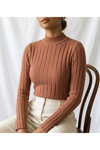 StormWear Women's Ribbed Turtleneck Soft Textured Stretchy Knitwear Sweater Body Acrylic