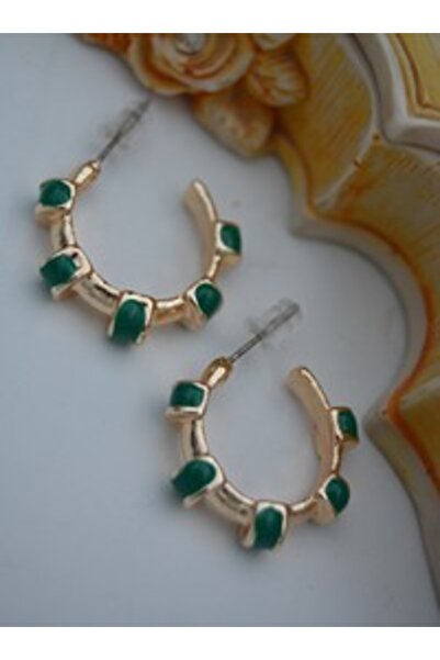 Stoneage Enamel hoop earrings - gold color -