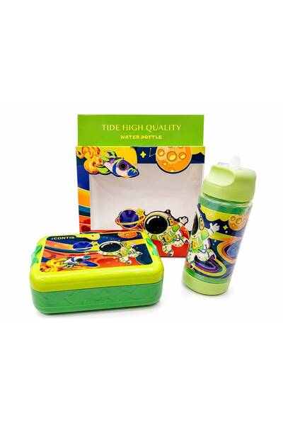 Generic Brand Kids Lunch Box and Water Bottle Set - BPA-Free Space Explorer M...