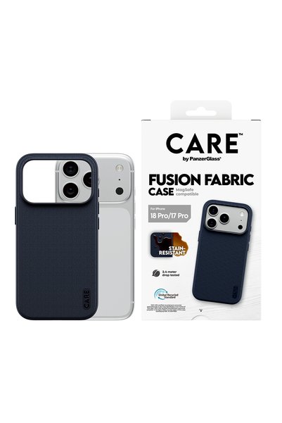 Panzer Glass CARE™ Fusion Fabric-Tech Dokuma Leke Tutmaz MagSafe Kılıf Mavi iPhone 18 Pro | 17 Pro
