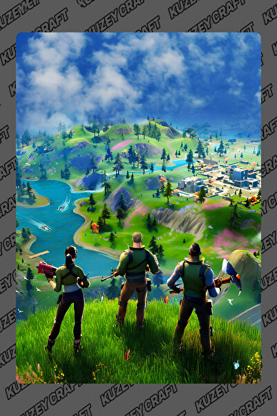 Kuzey Craft Fortnite Metal Poster Duvar Tablosu Özel Tasarım Hediye Parlak HD...