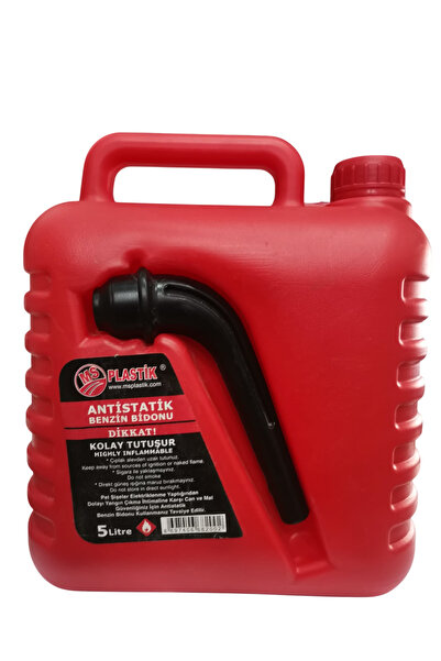 Yerli Boşaltma Borulu Plastik Antistatik Benzin Bidonu 5 Litre Akaryakıt Mazo...