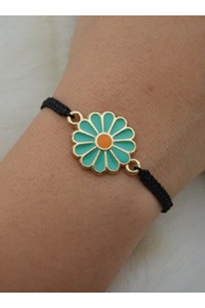 Stoneage Mineli Daisy Macrome Bracelet - Green -