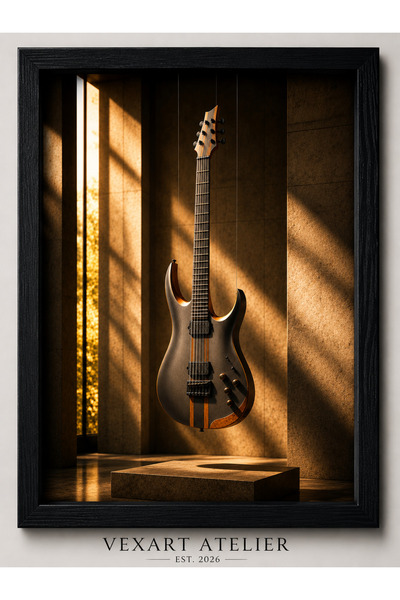 Vexart Atelier Elektro Gitar Temalı Dekoratif Tablo Poster – Rock Müzik Duvar...
