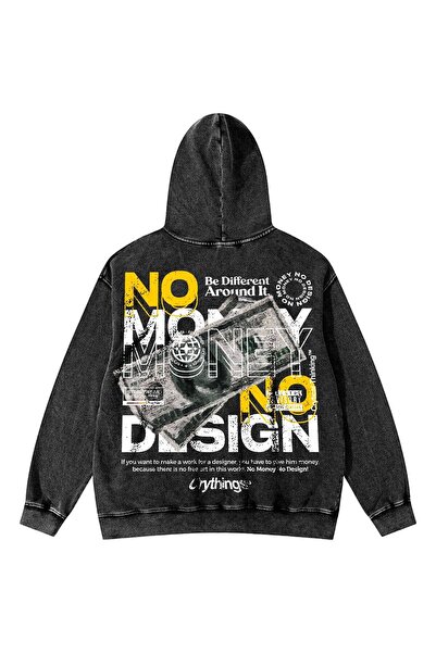 classy moda Unisex Oversize Φούτερ με στάμπα στην πλάτη, με κουκούλα και τσέπ...