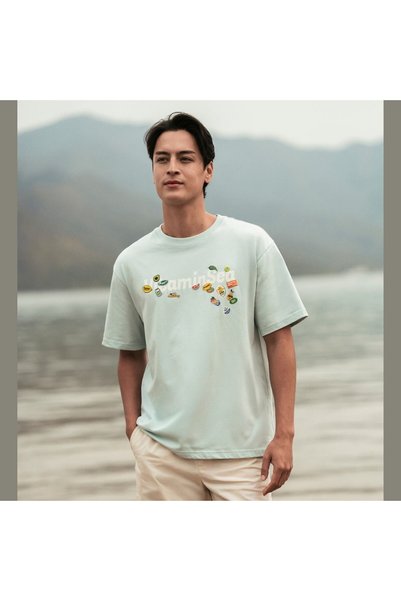 Giordano Men's Endless Lazy Days Atom Relaxed Graphic Tee