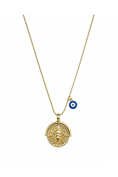 Hector&Co. Jewellery Kadın Gold Renk Kaplumbağa Figürlü Nazar Boncuklu Madaly...