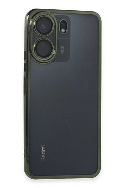 Generic Brand حافظة سيليكون متوافقة مع هاتف Xiaomi Redmi 13C مع عدسة - أخضر