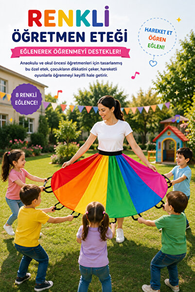 Leiste Parachute Skirt Giyilebilir Oyun Paraşüt Eteği Gökkuşağı Paraşüt Dans ...