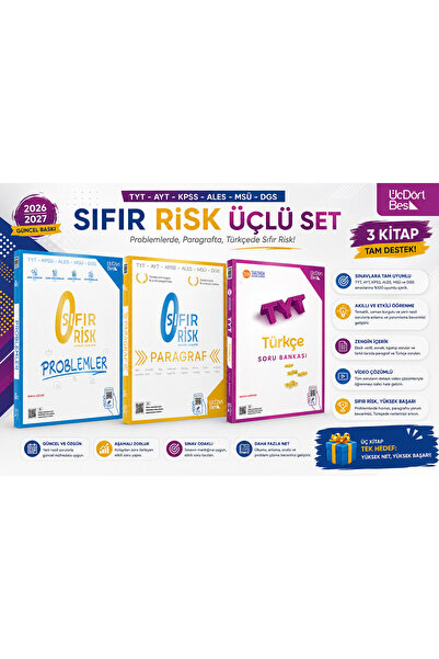 Üç Dört Beş Yayıncılık ÜçDörtBeş Yayınları Üçdörtbeş Sıfır Risk 3'lü Set 2026...