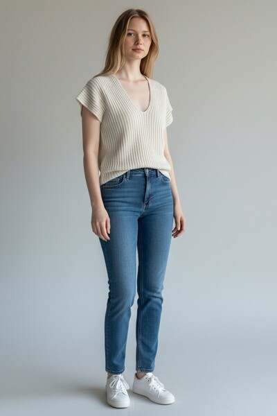 Lavinza Oversize V-Neck Knitwear Poncho