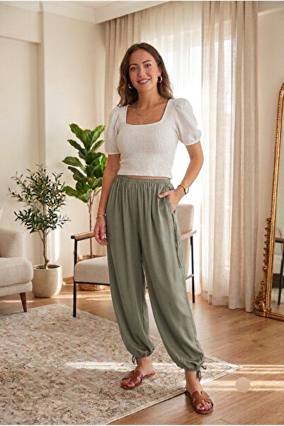 Lovely butik Γυναικείο παντελόνι Modal Shalwar με κορδόνι στο τελείωμα και κο...