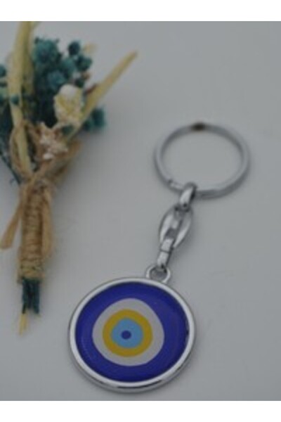 Stoneage Nazar Beaded Keychain - Multicolor -
