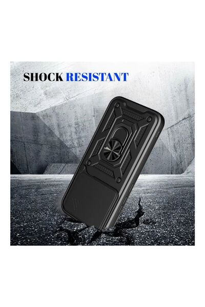 HANPORIUM Xiaomi 17T Pro Uyumlu Tank Kılıf - Yüzüklü Extra Darbe Koruma Zırhlı Outdoor Kapak - Lacivert