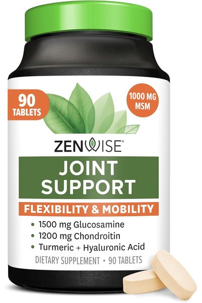 Zenwise Health Glucosamine Chondroitin MSM - Joint Support Turmeric Supplement for Hands, Back, Knee, and Joint Health, Advanced Relief for Bone and Joint Flexibility and Mobility - 90 CT
