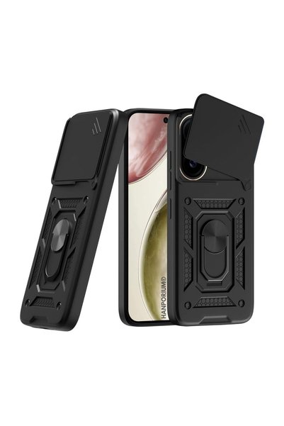 HANPORIUM Vivo X200 Fe Compatible Tank Case with Ring Stand Extra Impact Prot...