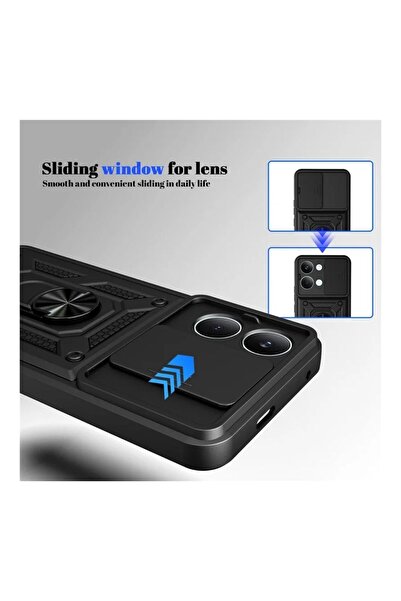 HANPORIUM Poco X8 Pro Max Uyumlu Tank Kılıf Yüzük Standlı Extra Darbe Koruma Zırhlı Outdoor Kapak Yeşil