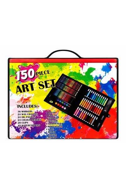 Generic Brand 150-Piece Deluxe Art Set – Complete Drawing, Painting & Coloring Kit in Portable Carrying Case