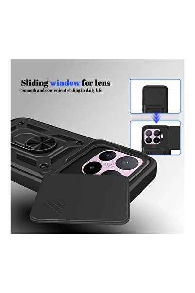 HANPORIUM Xiaomi 17T Pro Uyumlu Tank Kılıf - Yüzüklü Extra Darbe Koruma Zırhlı Outdoor Kapak - Lacivert