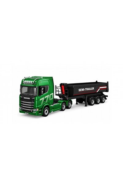 Huina Camion cu telecomandă 1501 Scania 770S Verde și Remorcă Basculantă 1509...