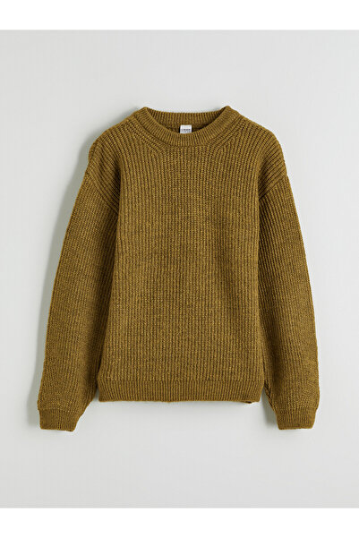 LC Waikiki Green Crew Neck Girl's Knitwear Sweater