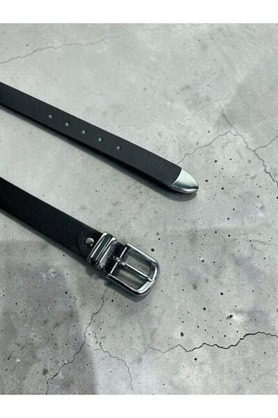 Hakiki Gerçek Deri 3 cm Unisex Aksesuarlı Kemer Metal Uç ve Metal Köprü Detaylı Kutulu Teslimat