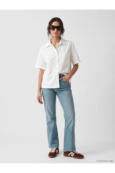 LC Waikiki Trendlucky with a Difference Crop Flare Women's Jean Pants