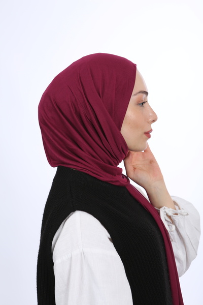 QÜB-AR 185x70 cm Overloklu Viskon Penye Şal - Terletmeyen Kolay Şekil Alan Günlük Şal