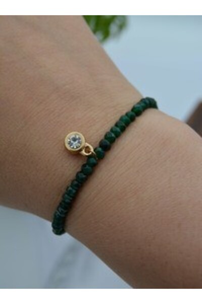 Stoneage 4 mm Rondela Cut Jade Bracelet - Green -