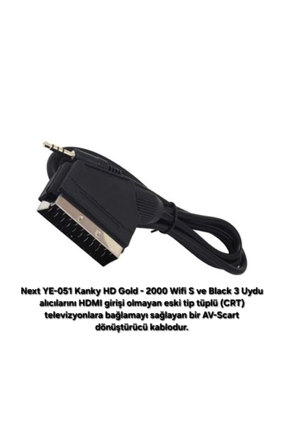 Next Kanky Hd Gold - 2000 Wifi S - Black 3 AV-Scart Dönüştürücü Kablo YE-051