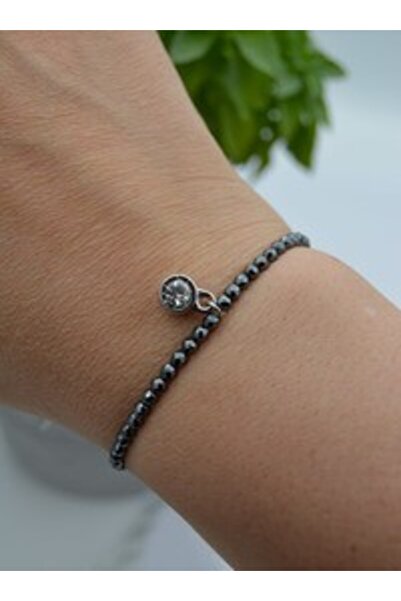 Stoneage 3mm Faceted Cut Hematite Bracelet - Gray -