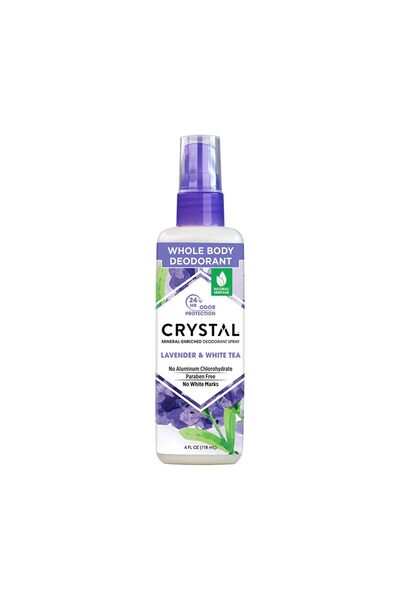 Crystal Essence Mineral Deodorant Body Spray Lavendar & White Tea, All Over B...