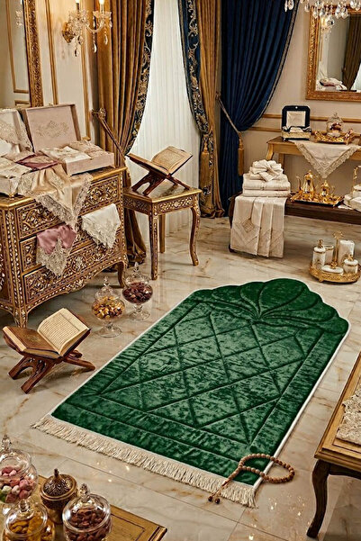 Bezos Luxurious Quilted Prayer Mat with Sponge, Soft, Non-Slip Sole, Orthoped...