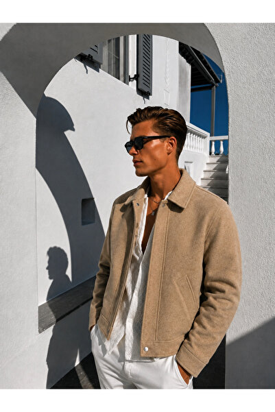 town walker Erkek Kaşe Oversize Kalın Klasik Mont