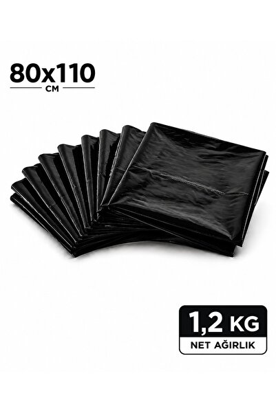 Dökme Siyah Çöp Poşeti 80x110 CM 1,2 KG (4 ADET) | Büyük Boy Çöp Torbası | İşletme, Ofis, Ev ve Temizlik Kullanımı