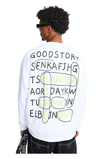 Funky Buddha FNK.GRWN Oversized Φούτερ GRW014-906-06 - Λευκό - L