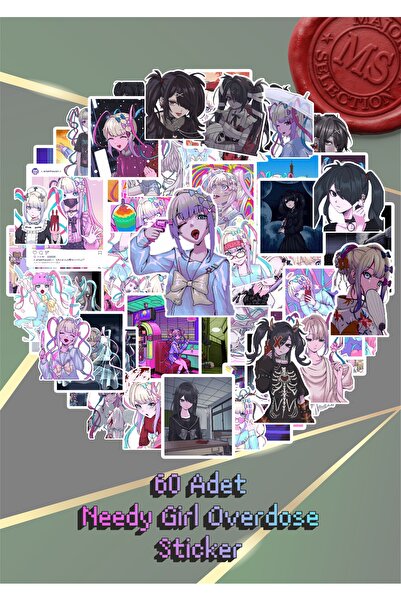 Major Selection Needy Girl Overdose Sticker Seti 60 Adet Dev Büyük Anime Stic...