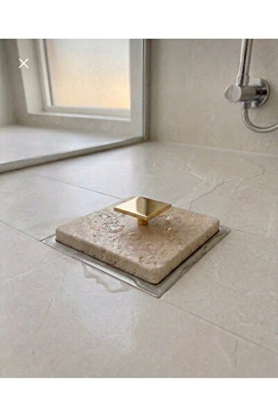 İSAOĞLU YAPI Mermer Banyo Gideri Traverten Gold Doğal Mermer Koku Gidericili ...