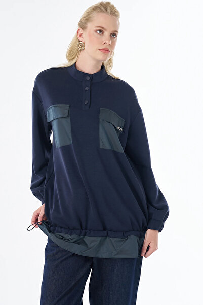 KYR High Collar Sweatshirt Navy Blue