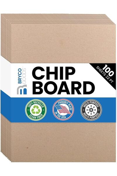 Bryco Goods ألواح من الورق المقوى مقاس 8.5 × 11 بوصة - 100 ورقة من الورق المق...