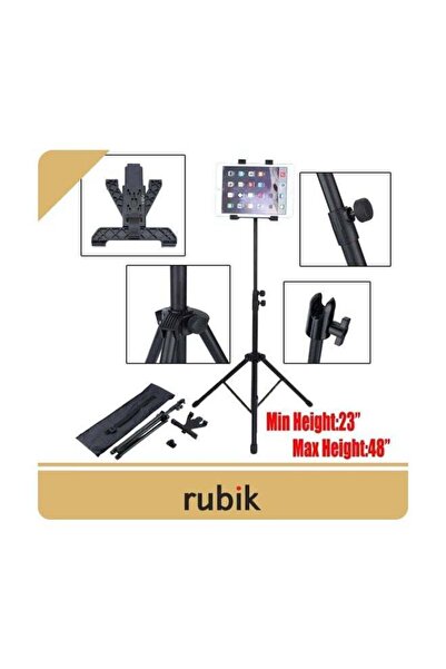 RUBIK Foldable Tripod Stand For Tablet Black