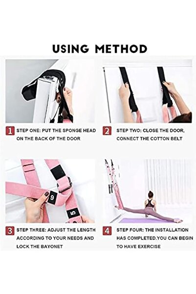 Xemz Yoga Fitness Stretching Strap, Adjustable Leg Stretcher Back Bend Assist Trainer, Improve Leg Waist