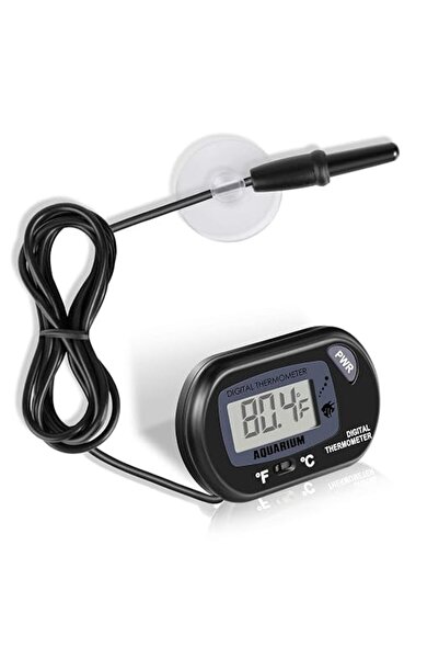 JOYZZZ مقياس حرارة لأحواض السمك، مقياس حرارة رقمي لأحواض الأسماك، شاشة LCD سه...