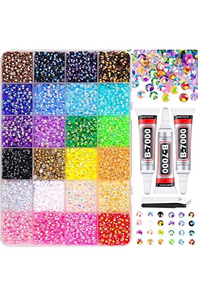 Tazweeq Nail Art Rhinestones, 3mm Flat Back Nail Gems Crystals Nail Rhineston...