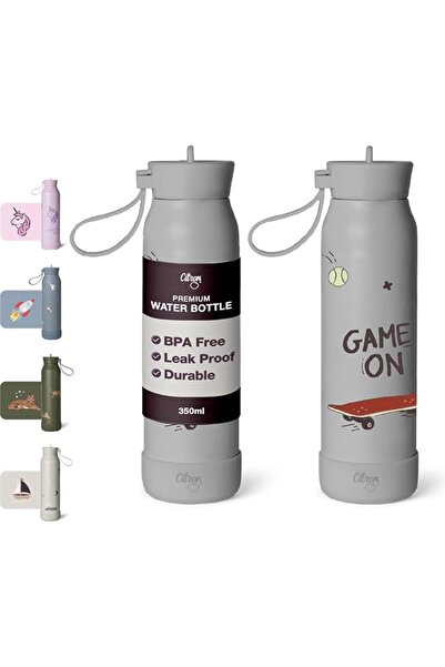 Citron Water Bottle for Kids 350ml Vacuum Insulated 304 Stainless Steel Leakp...
