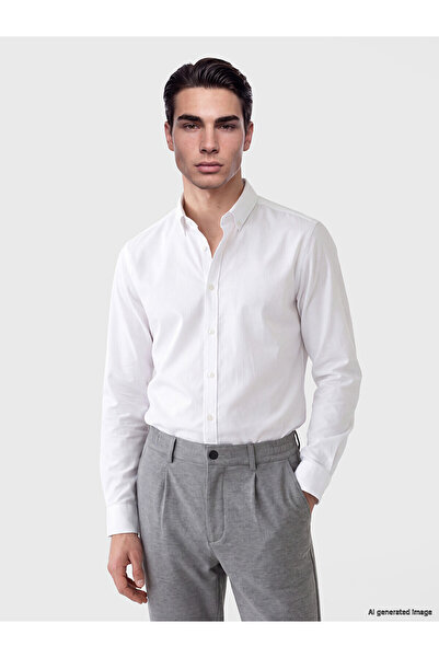 LC Waikiki Trendlucky Regular Fit Oxford Men's Basic Shirt with Difference